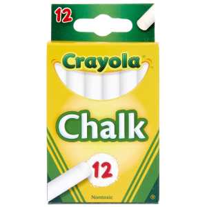 White Chalk Sticks, 12 Count