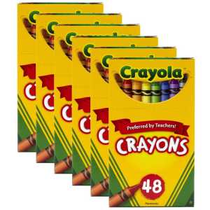 Crayons, Regular Size, 48 Per Box, 6 Boxes