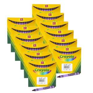 Single Color Bulk Crayons, Regular Size, Violet, 12 Per Pack, 12 Packs