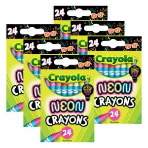 Neon Crayons, 24 Per Pack, 6 Packs