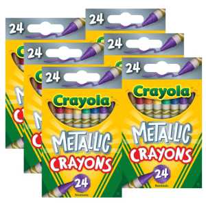 Metallic Crayons, 24 Per Pack, 6 Packs