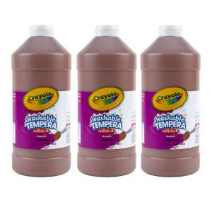 Artista II Washable Tempera Paint, 32 oz, Brown, Pack of 3