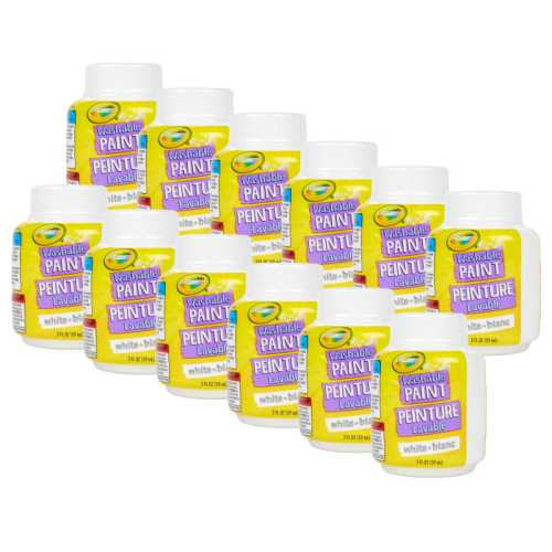 Washable Paint, 2oz, White, Pack of 12