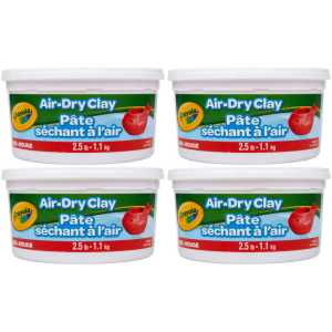 Air Dry Clay, 2.5lb Tub, Red, Pack of 4