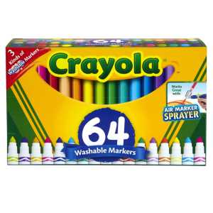 Washable Markers, Broad Line, Assorted Colors, Pack of 64