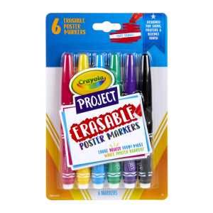 Project Erasable Poster Markers, Pack of 6