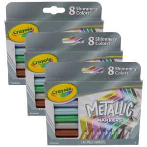Metallic Markers, 8 Per Pack, 3 Packs