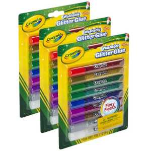 Bold Washable Glitter Glue with Fiery Flecks&trade;, 9 Per Pack, 3 Packs