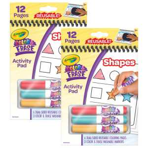 Color & Erase Reusable Activity Pad, Shapes, Set of 2