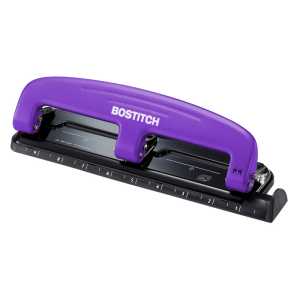 EZ Squeeze&trade; 3-Hole Punch, 12 Sheets, Purple