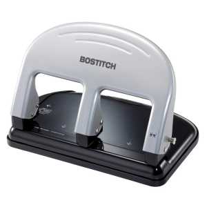 EZ Squeeze&trade; 3-Hole Punch, 40 Sheets, Silver