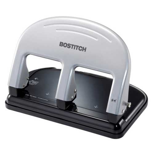 EZ Squeeze&trade; 3-Hole Punch, 40 Sheets, Silver