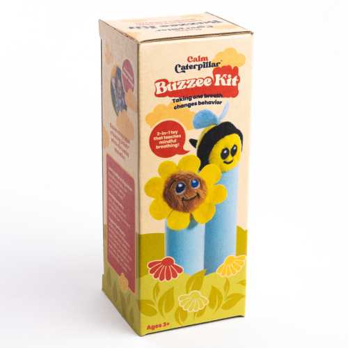 Buzzee Breathing Fidget Tool, Bee and Flower Design, Blue/Yellow