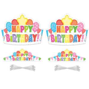 Happy Birthday Crowns, 30 Per Pack, 2 Packs
