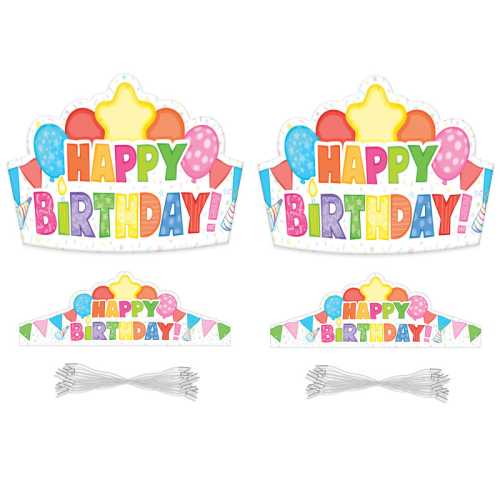 Happy Birthday Crowns, 30 Per Pack, 2 Packs