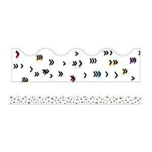 Kind Vibes Rainbow Doodles Scalloped Borders, 39 Feet