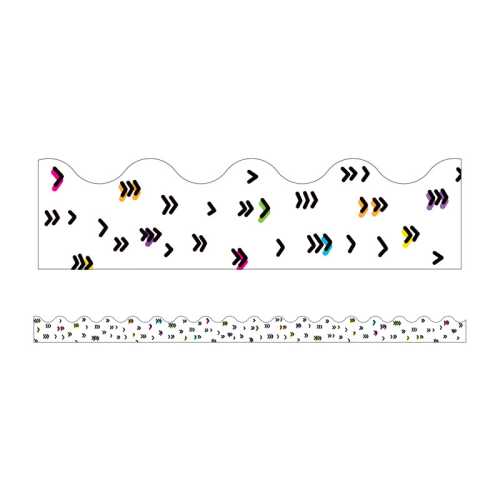 Kind Vibes Rainbow Doodles Scalloped Borders, 39 Feet