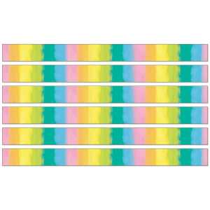 Creatively Inspired Watercolor Straight Borders, 36 Feet Per Pack, 6 Packs