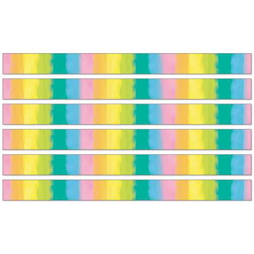Creatively Inspired Watercolor Straight Borders, 36 Feet Per Pack, 6 Packs