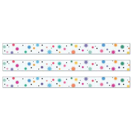 Happily Ever Elementary Retro Remix Bursts & Twinkles Straight Bulletin Board Borders, 36 Feet Per Pack, 3 Packs