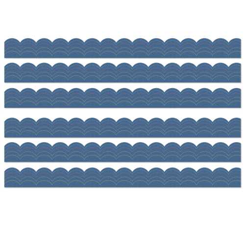 Crafty and Cool Denim Scalloped Bulletin Board Borders, 39 Feet Per Pack, 6 Packs
