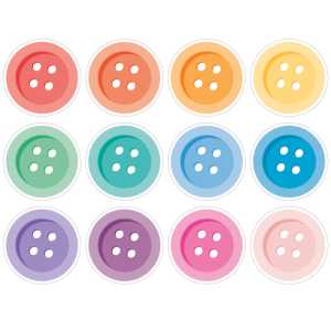Crafty and Cool Buttons Cutouts, Pack of 36