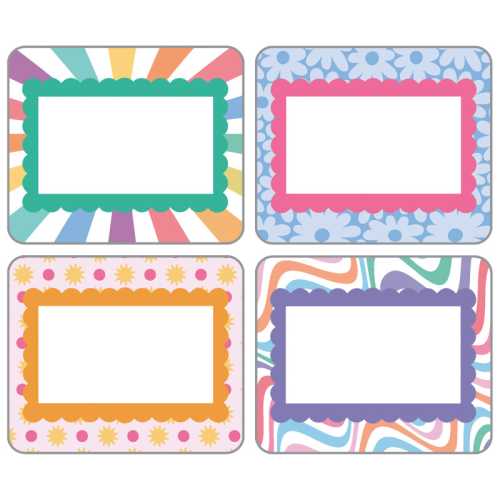 Retro Remix Name Tags, Pack of 40