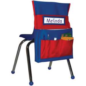 Chairback Buddy&trade; Pocket Chart, Blue/Red