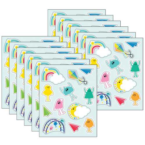 Happy Place Shape Stickers, 72 Per Pack, 12 Packs