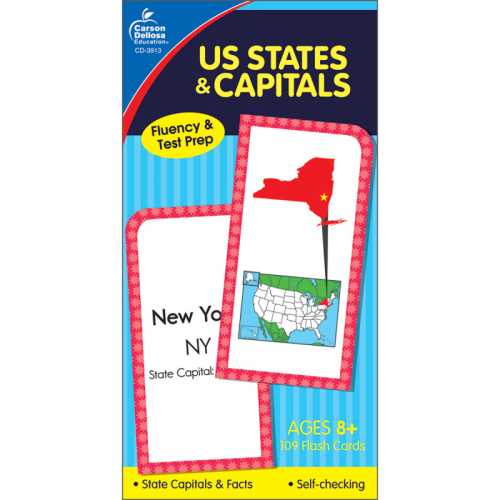 U.S. States & Capitals Flash Cards, Grade 3-5