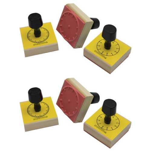 Clock Stamp Set, 3 Per Set, 2 Sets