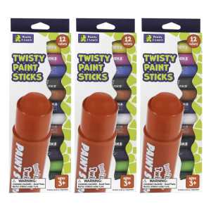 Twisty Paint Sticks, 12 Per Pack, 3 Packs