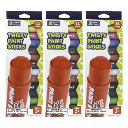 Twisty Paint Sticks, 12 Per Pack, 3 Packs