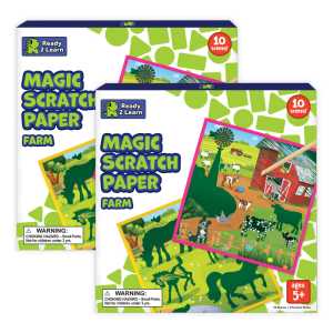 Magic Scratch Paper, Farm, 10 Per Pack, 2 Packs