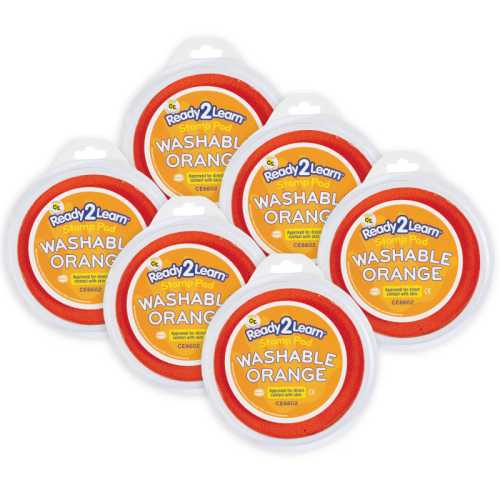 Jumbo Circular Washable Stamp Pad - Orange - 5.75