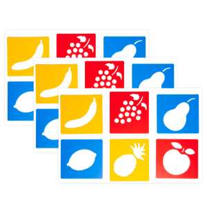 Fruit Stencils, Plastic, 6 Count, Pack of 3