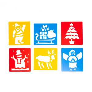 Christmas Stencils, Plastic, 6 Count