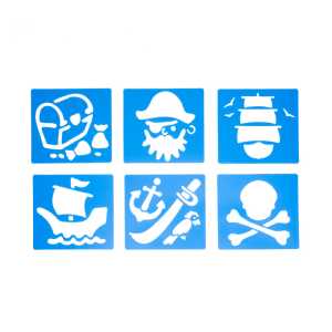Pirate Stencils, Plastic, 6 Count