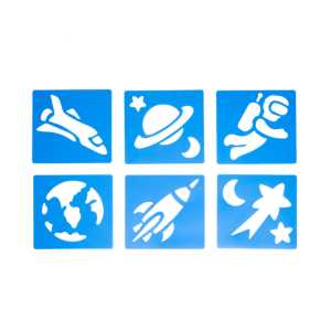 Space Stencils, Plastic, 6 Count