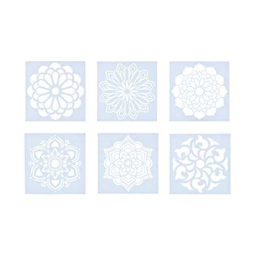 Mandala Stencils, Plastic, 6 Count