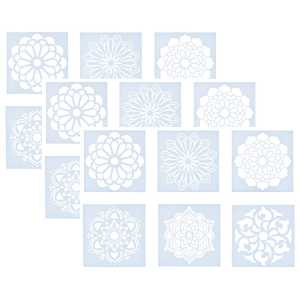 Mandala Stencils, Plastic, 6 Count, Pack of 3