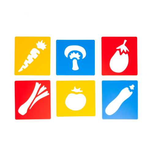 Vegetable Stencils, Plastic, 6 Count