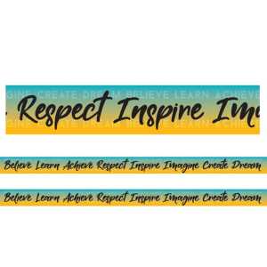 Borders/Trims, Magnetic, Rectangle Cut - 1-1/2" x 24", Motivational Words Theme, 24' per Pack, 2 Packs