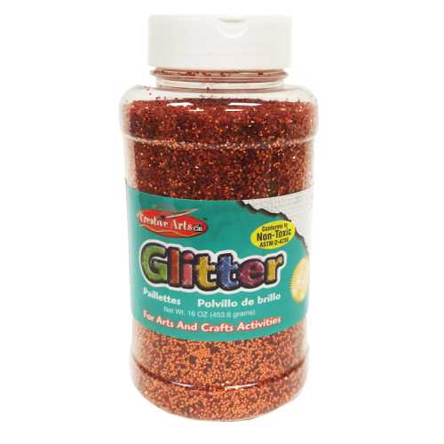 Creative Arts by Charles Leonard Glitter, 16 oz. Bottle, Orange