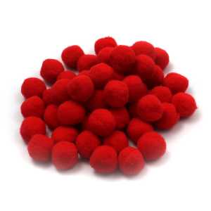 Creative Arts&trade; Pom-Poms, 1", Red, Pack of 50
