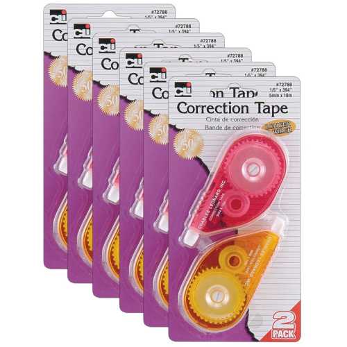 Correction Tape, Assorted Color Cases, 1/5