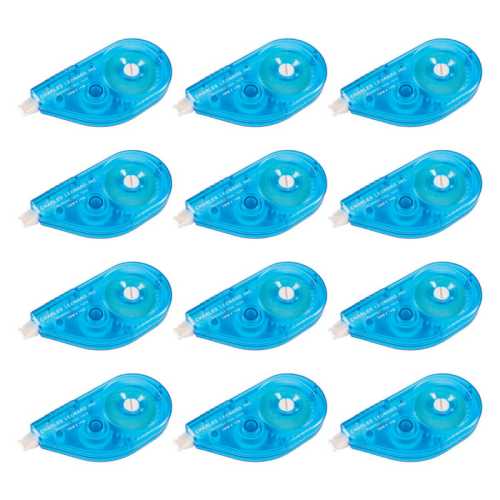White Paper Correction Tape, Blue Case, Pack of 12