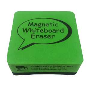 Magnetic Whiteboard Eraser, 2" x 2", Green, Pack of 12
