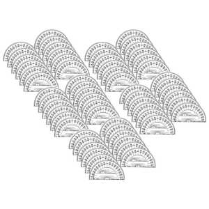 Protractor Plastic, 4-Inch, 12 Per Pack, 5 Packs