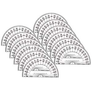 Protractor Plastic, 4-Inch, Pack of 12